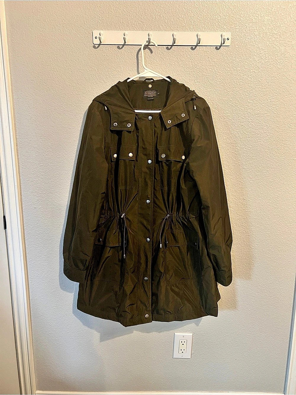 Pendleton Hooded Utility Anorak Coat Olive Green Women’s XL